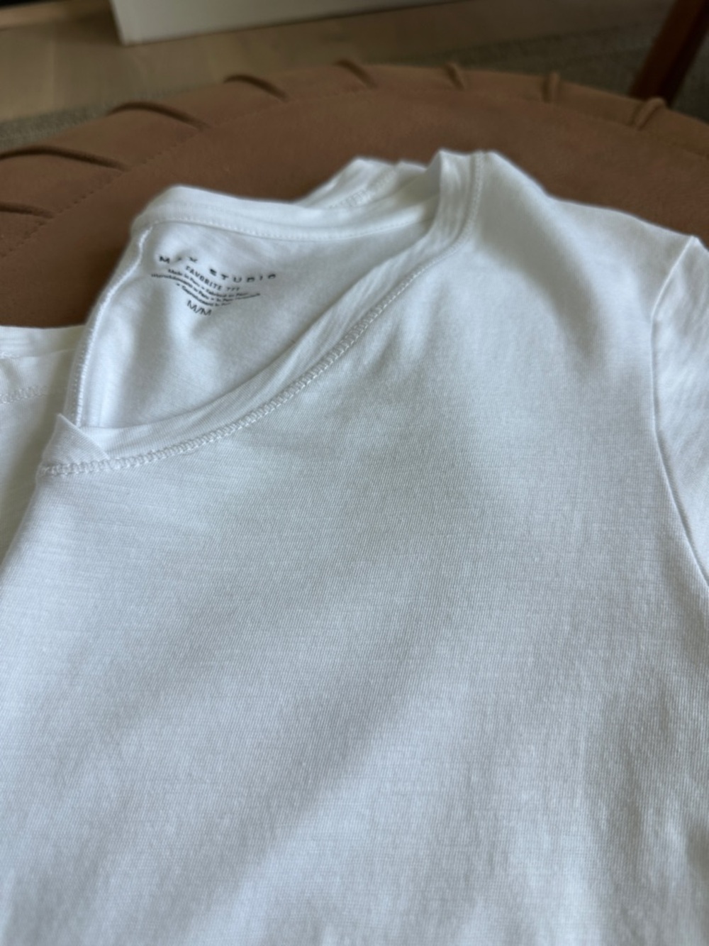 Max Studio White V-Neck Tee - Lightweight Essential - Picture 5 of 5